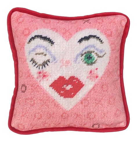 Velvet "Valentina" Heart Pillow, Custom Original on Chairish Heart Sachet, Too Faced Lipstick, Crazy Heart, Face Pillow, French Pattern, Wool Tapestry, Toss Pillow, Tapestry Pillow, Heart Pillow