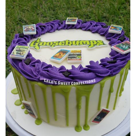 Goosebumps Cake Birthdays, Goosebumps Party Ideas, Goosebumps Birthday Party, Goosebumps Cake, Goosebumps Birthday, Goosebumps Party, Girls 9th Birthday, Treat Business, Spooky Birthday