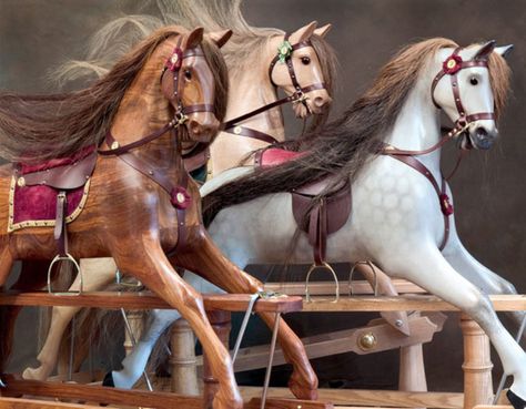 Wooden Rocking Horses, Rocking Horses Painted, Antique Rocking Horse, Rocking Horse Toy, Wooden Rocking Horse, Antique Horse, Rocking Horses, Sheffield United, Grey Horse