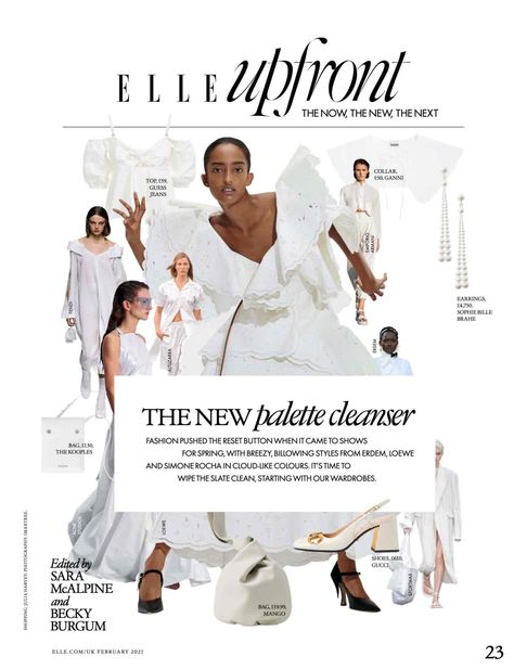 Elle Magazine Aesthetic, Elle Magazine Layout, Fashion Lookbook Design, Magazine Page Design, Mood Board Fashion Inspiration, Vogue Aesthetic, Magazine Format, Fashion Journalism, Fashion Magazine Design