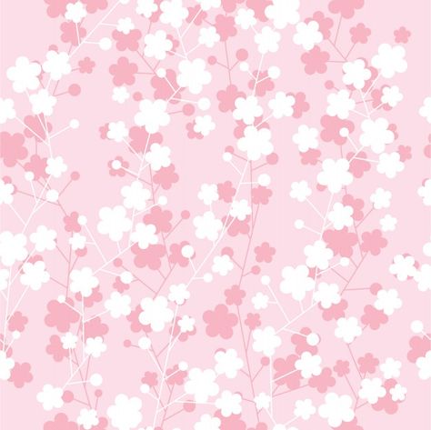 Cute cherry blossom foliage seamless pat... | Premium Vector #Freepik #vector #background #pattern #flower #floral Japanese Seamless Pattern, Pink Seamless Pattern, Cherry Blossoms Background, Sakura Flower Pattern, Cute Cherry Blossom, Sanrio Party, Sakura Pattern, Apple Blossom Flower, Sakura Season