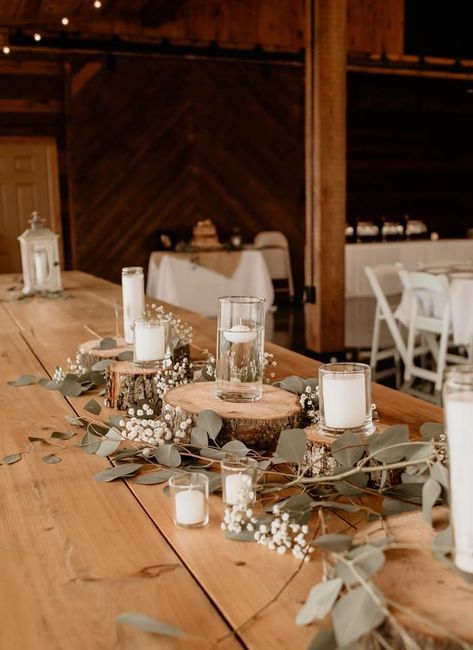 6ft Wedding Table Decor, Centerpieces Wedding Rustic Elegant, Rustic Wedding Square Table Decor, Rustic Wedding Table Toppers, Wedding Farmhouse Table Centerpieces, Rustic White Table Decor, Natural Centerpieces Rustic, Greenery On Wooden Table Wedding, Earthy Table Centerpieces