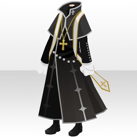 Priest Outfit, Fantasy Story Ideas, Manga Drawing Tutorials, Crazy Outfits, Drawing Anime Clothes, Cocoppa Play, Fashion Design Drawings, Drawing Clothes, A Cross