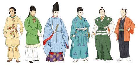 Edo Period Clothing Men, Heian Period Clothing Men, Japanese Traditional Clothing Men, Nara Period, Muromachi Period, Japanese Traditional Clothing, Heian Era, Japanese Costume, Japanese Clothes