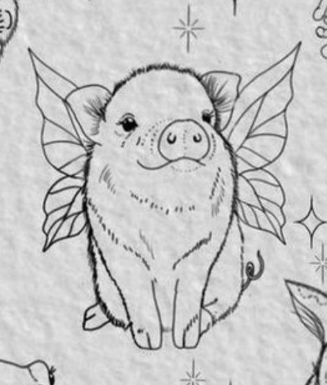 Flying Pig Tattoo, Flying Pigs Art, Wings Sketch, Pig Tattoo, Tattoo Vintage, Pig Drawing, Sharpie Tattoos, Eagle Tattoos, Red Ink Tattoos