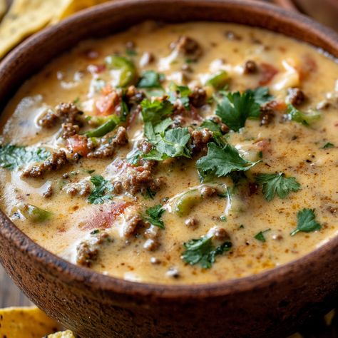 Venison queso dip is a bold and flavorful twist on a classic party favorite. Deer Camp Recipes, Venison Appetizer Recipes, Venison Burritos, Ground Venison Soup, Venison Queso Dip, Healthy Venison Recipes, Venison Queso, Venison Meals, Venison Dishes