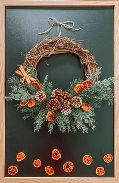 Cottagecore Christmas Wreath, Dried Citrus Wreath, Dried Orange Wreath, Cinnamon Wreath, Wreath Pinecone, Twig Wreaths, Citrus Decor, Pine Christmas Wreath, Homespun Christmas