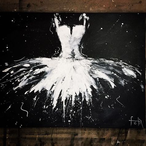 Black Canvas Art, Ballerina Painting, Black Canvas Paintings, Black And White Painting, Diy Canvas Art, Art Abstrait, Black Canvas, White Art, Painting Projects