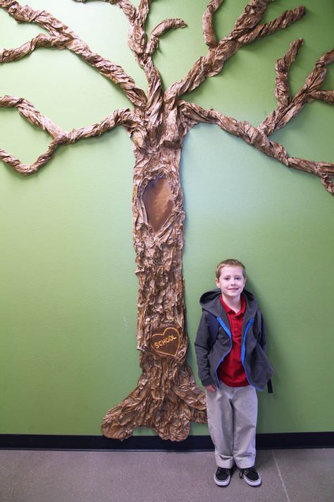 Making a  Giant Classroom Tree for my Kindergartener Paper Tree Classroom, Tree Classroom, Classroom Tree, Camping Classroom, Deco Jungle, Tree Study, Giant Tree, Diy Tree, Paper Tree