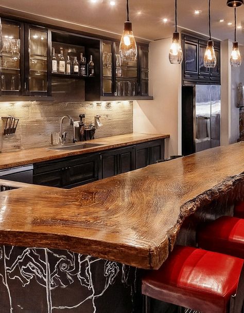 Chic Basement Bar Ideas Basement Bars Rustic, Basement Den Ideas, Pine Basement, Basement Bar Design Ideas, Pub Style Basement Bar, Basement Bar U Shape, Ideas For Playroom, Basement Bar With Brick Wall, Chic Basement