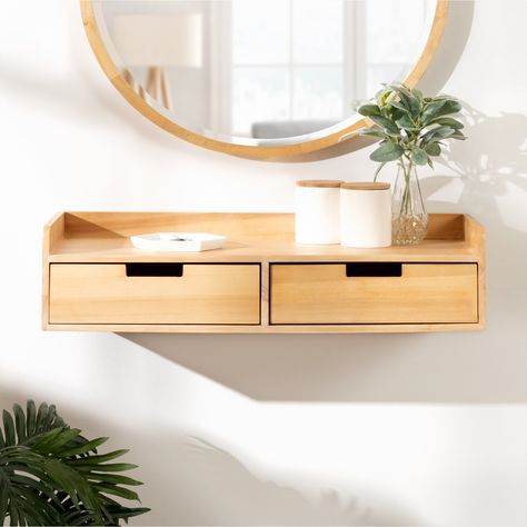 Kate and Laurel Kitt Floating Shelf Console Table - Bed Bath & Beyond - 32168588 Drawer Wall Shelves, Wall Shelf With Drawers, Entryway Floating Shelves, Floating Console Table, Desk Inspired, Shelf Console Table, Wall Shelf With Drawer, Floating Console, Shelf With Drawer