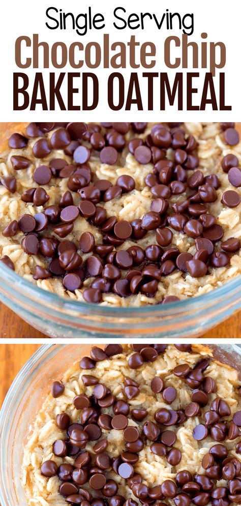 Cookie Baked Oatmeal, Chocolate Chip Baked Oatmeal, Recipe Oatmeal, Vegan Mug Cakes, Potato Sausage, Baked Oatmeal Recipe, Healthy Chocolate Recipes, Healthy Chocolate Chip Cookies, Homemade Chocolate Chips