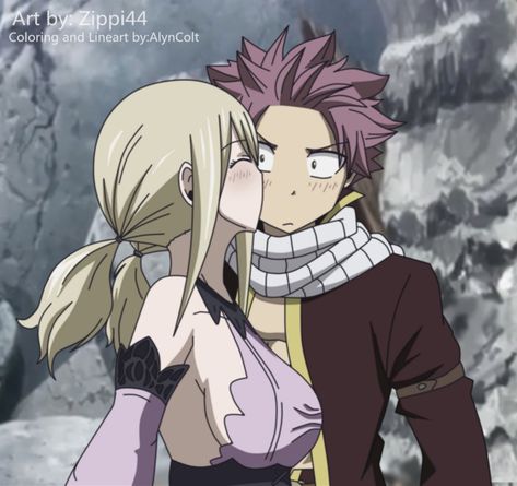 Good luck, Natsu. (Zippi44) by AlynColt Nalu, Fairy Tail, Kiss, Deviantart, Anime, Art