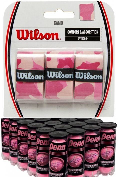 Unleash your inner Barbie and shop pink tennis accessories like grips, strings, and tennis balls. Wilson Tennis Racket, Tennis Funny, Wilson Tennis, Tennis Tote, Wilson Sporting Goods, Tennis Grips, Tennis Bags, Tennis Bag, Camouflage Design