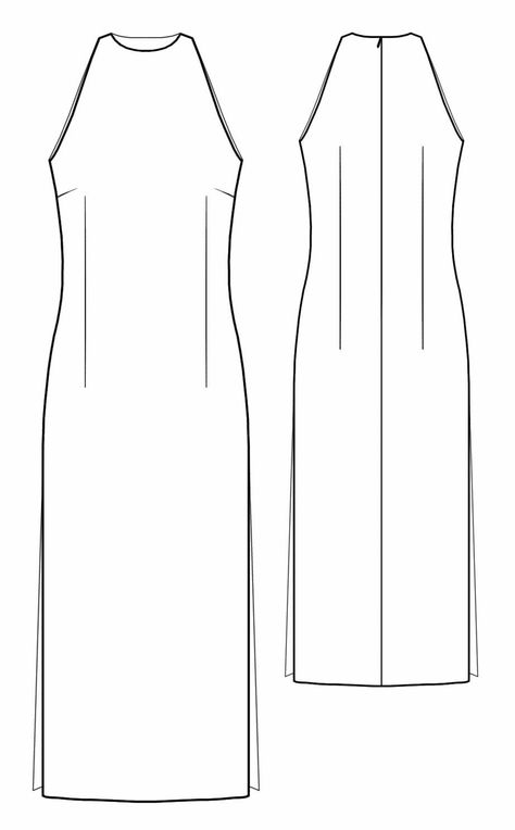 Sleeveless Dress - Sewing Pattern #5518 Made-to-measure sewing pattern from Lekala with free online download. Mood Patterns, Fitted Dress Pattern, Dresses Sewing Patterns, Sleeveless Dress Pattern, Midi Dress Pattern, Dresses Sewing, Dress Sewing Tutorials, Fashion Figure Drawing, Dress Illustration