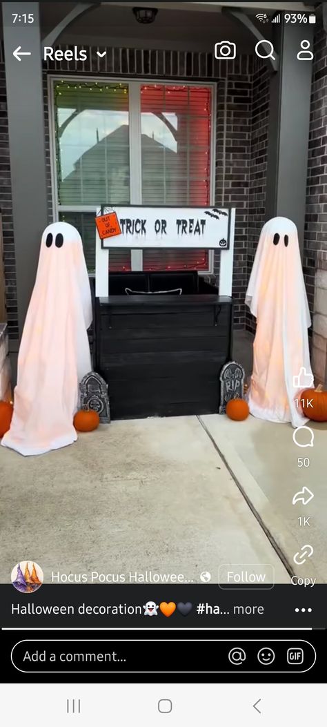 Ghost Trunk Or Treat, Treat Stand, Ghost Face, Trunk Or Treat, Ghost Faces, Trick Or Treat, Trunk, Halloween Decorations, Ghost