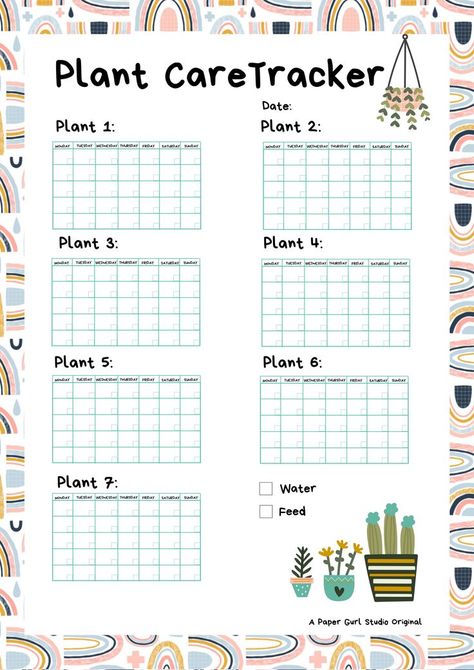 Plant Care Tracker, Monthly Routine, Plant Notebook, Printable House, Plant Notes, Printable Tracker, Digital Notes, Easy Care Plants, Dot Journals