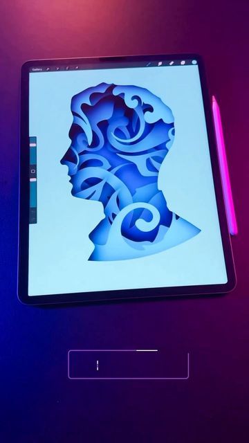 Rishi Draws, Paper Cutout Effect, Procreate Practice, Papercut Design, Procreate Tutorials, Paper Cut Design, Free Procreate, Procreate Tutorial, Paper Cut Art