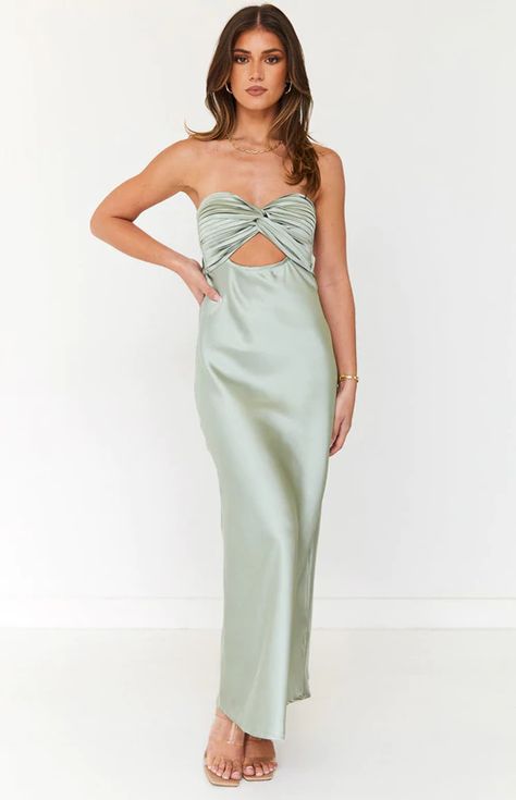 Luca Khaki Maxi Dress – Beginning Boutique US Spring Dance Dresses, Strapless Formal Dress, Semi Dresses, Cute Formal Dresses, School Dance Dresses, Green Formal Dresses, Gold Maxi Dress, Hoco Dresses Tight, Dresses Australia