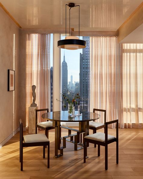 A Designer’s Dream Project in a Tony New NYC Tower | Architectural Digest Sf Apartment, Glass Cocktail Tables, Chippendale Chairs, Apartment Needs, Exclusive Homes, French Chairs, Curved Sofa, Custom Sofa, Nyc Apartment