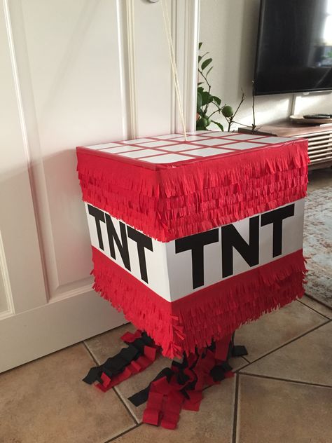 MINECRAFT Party! #pinata #piñata #tnt #fiesta #partyideas #minecraftparty #minecraft #pinata Minecraft Pinata, Tnt Minecraft, 6 Birthday, Minecraft Party, Spiderman Birthday, Minecraft, Spiderman, Ottoman, Birthday