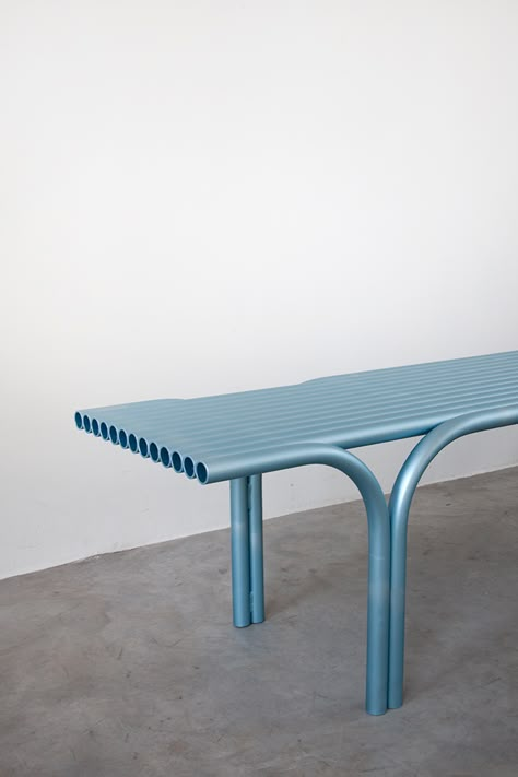 Muller Van Severen, Steel Bench, Art Deco Interior Design, Metal Furniture Design, Metal Bench, Latest Series, Urban Furniture, Bench Designs, Street Furniture