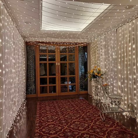 Wedding Hall Entrance Decorations, Hall Door, Hall Entrance, Fall Wedding Color Schemes, Entrance Lighting, School Hall, Wedding Hall Decorations, Function Hall, Wedding Entrance Decor