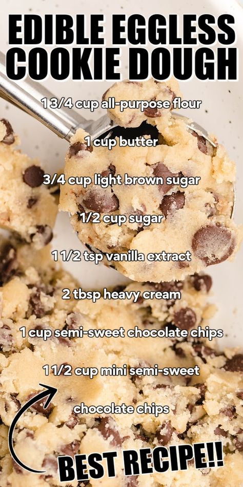 Home Made Edible Cookie Dough Recipe, Cookie Dough Recipe For One, Cookie Dough Healthy, Edible Cookie Dough Recipe For One, Edible Cookie Dough Healthy, Simple Cookie Dough Recipe, Easy Cookie Dough, Eggless Cookie Dough, Homemade Cookie Dough