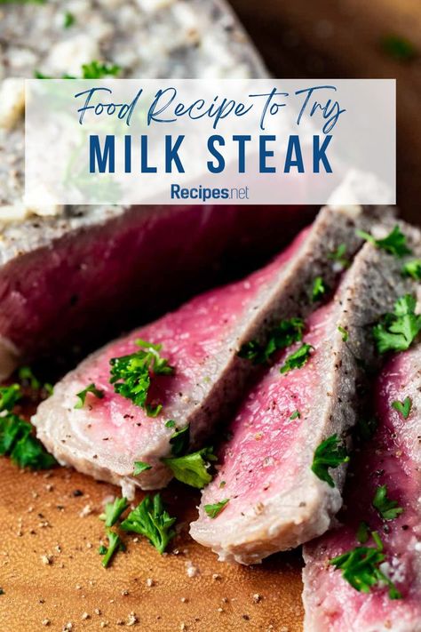 Indulge in culinary delight with our mouthwatering Milk Steak Recipe! Perfect for steak lovers seeking new and innovative flavors, this recipe is a must-try for any occasion. Discover the ultimate blend of tenderness and creaminess in every bite. Say goodbye to ordinary steak dinner ideas and hello to extraordinary flavor! Visit Recipes.net for the full recipe and explore more steaks and beef recipes for dinner. Milk Steak, Steak Dinner Ideas, Rosemary Steak, Gluten Free Milk, Steak Recipe, Tender Beef, Recipes For Dinner, Ribeye Steak, Steak Dinner