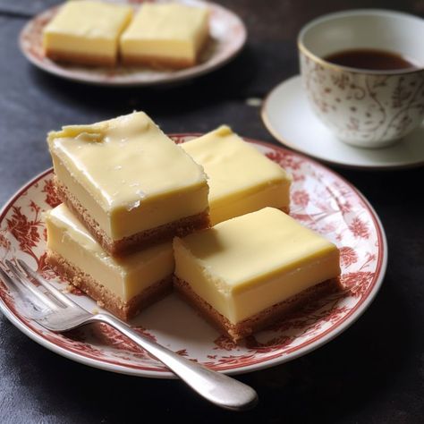 Even the pickest eaters can't get enough of this recipe Vanilla Squares, Custard Cream Squares, Custard Squares, Custard Slices, Custard Recipe Easy, Egg Custard Recipes, Custard Creams, Bread Replacement, Cooktop Cove