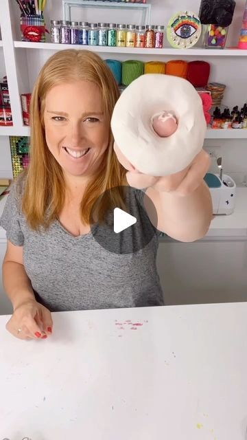 120 likes, 32 comments - artbeat_box on April 30, 2023: "Did you know that national donut day is coming soon?! Here’s a fun project to make to celebrate all things donut. Btw, just checking to see...". Diy Fake Donuts How To Make, Fake Donuts Diy, Donut Diy Decorations, Wreath With Artificial Donuts, Donut Ornament Diy, Diy Giant Fake Donut, Faux Donuts Diy, Donut Crafts, Air Dry Clay Doughnut