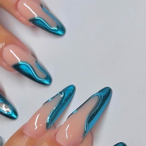 𝘕 𝘈 𝘐 𝘓𝘚. on Instagram: "˚°🩵🩵°˚" Car Eye Nails, Types Of Acrylic Nails, Car Eyes, Car Nails, Nails And Rings, Real Nails, Almond Acrylic, Eyes Nails, Cat Eye Gel Polish