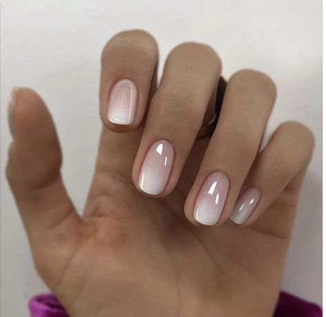 Nails Pink White, Glue On Nails Short, White Fake Nails, Ambre Nails, Pink White Nails, Nails Press Ons, Nails Short Square, Acrylic Glue, Pink Ombre Nails