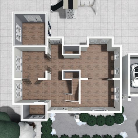 *use no structurals to lower price* this is a semi original build + credits to Lunazria for layout + 5 bedroom + 3 bath + bedroom downstairs can be an office + backyard + kitchen + living + dining + one bath can be laundry + enjoy <3 I'll link the speedbuild down below from original creator :) LINK: https://youtu.be/-vpYGSHUeYY House Ideas Layout Bloxburg, Bloxburg House Ideas 5 Bedroom, 3 X 3 Bedroom Ideas Bloxburg, Floor Plans 2 Story Bloxburg, Bloxburg House Ideas With Price, Broxburn House Layout, Blox Burg Dining Room, Bloxburg Downstairs Layout, House Building Ideas Layout