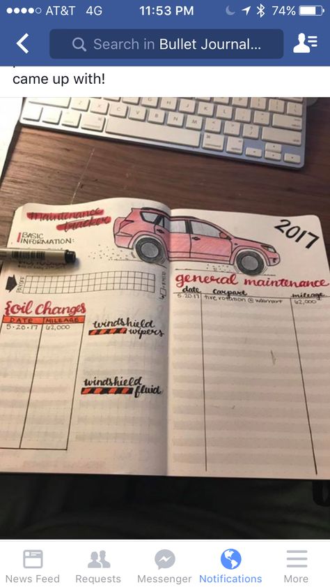 Car maintenance tracker Bullet Journal Key, Organization Bullet Journal, Bullet Journal Ideas Templates, Bullet Journal Paper, Planner Obsessed, Bullet Journal Notebook, Bullet Journal Design Ideas, Dot Journals, Bullet Journal Writing