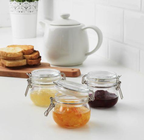 Korken Jars With Lids Toples Kaca, Yummy Biscuits, Dry Food Storage, Food Storage Organization, Jam And Jelly, Pickled Vegetables, Homemade Jam, Jams & Jellies, Preserving Food