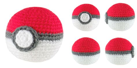 Free Pattern Friday: Poké Ball Amigurumi – i crochet things Pokeball Crochet Pattern, Crochet Pokeball, Pokeball Pattern, Pokemon Balls, Pokemon Amigurumi, Pikachu Crochet, Pokemon Crochet, Pokemon Crochet Pattern, Crochet Pokemon