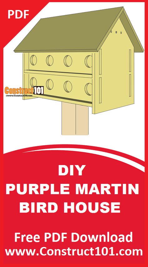 Diy Purple Martin Birdhouse Plans, Blue Bird Houses Plans, Martin Bird House Plans, Free Bird House Plans, Martin House Plans, Brid House, Purple Martin Bird, Purple Martin House Plans, Purple Martin Birdhouse