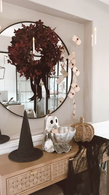 Nelly Irias | Arizona Interior Designer on Instagram: "Sharing our Harry Potter Inspired Halloween Entryway!!! The kids loved it! 🧙‍♀️ . Comment SHOP  to receive a DM with the link to shop this post. . Note: You have to be following before commenting the keyword. Some accounts can only receive messages from accounts they follow. . ⬇ https://liketk.it/4P2de . Harry Potter Halloween decorations - Amazon Halloween - Amazon Halloween Find - Halloween decor must haves - Halloween Decorations - Halloween Pottery Barn  Decor - Halloween Favorite finds - Halloween finds  #ltkseasonal #ltkfallsale #ltkhome #halloweendecor #halloweendecorations #harrypotterhalloween #halloweenfinds #mypotterybarn" Halloween Salon Decor, Halloween Entertainment Center Decor, Pottery Barn Halloween Decor, Harry Potter Halloween Decorations, Halloween Pottery, Arizona Interiors, Pottery Barn Halloween, Pottery Barn Decor, Halloween Entryway