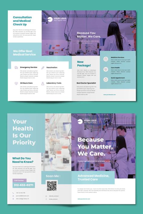 Health Services Brochure, Brochure Infographic Design, Health Care Brochure, Medicine Brochure Design, Health Care Design Graphics, Healthcare Brochure Design, Medical Brochure Design Layout, Health Brochure Design, Medical Graphic Design