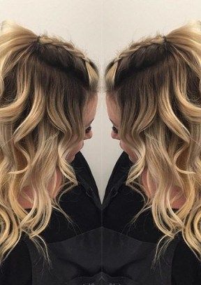 curly hairstyle with back braided bangs Braid Bangs, Braided Bangs Hairstyles, Mohawk Hairstyles For Women, Fall Hairstyles, Braided Bangs, Mohawk Hairstyles, Super Hair, Trending Hairstyles, Clip In Hair Extensions