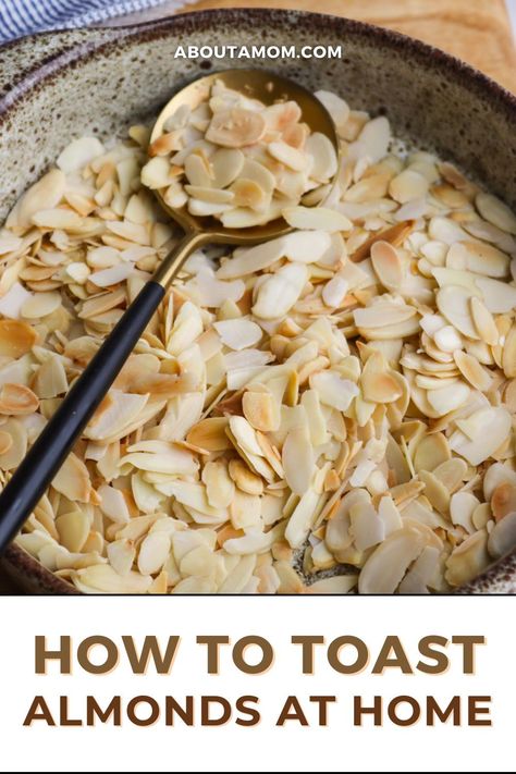 Learn how to toast Almonds at your own home and be ready to spice up your desserts! Roasting Almonds In The Oven, How To Toast Almonds In The Oven, Toasted Almonds In Oven, How To Toast Almonds, Cinnamon Toasted Almonds, Toasted Slivered Almonds, Honey Toast, Toast In The Oven, Salmon Salad