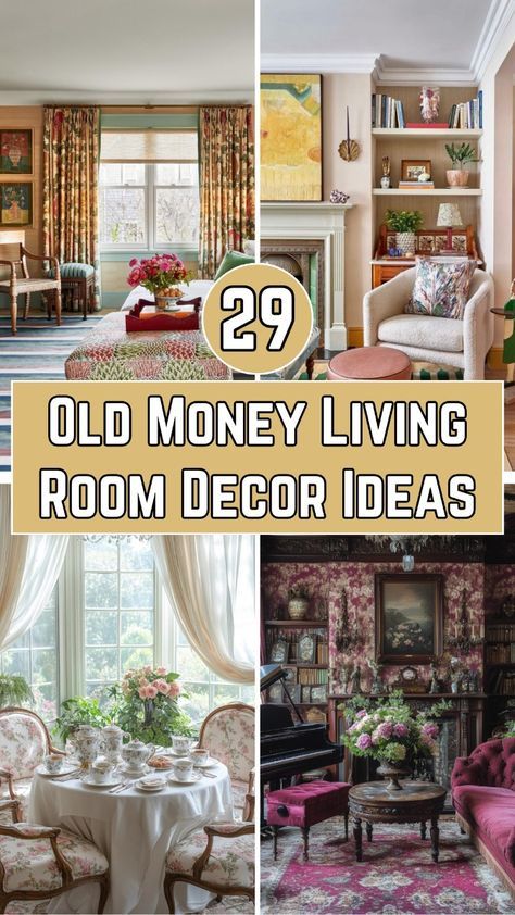 European Eclectic Decor Living Room, English Living Room Decor, Antique Couch Living Room, Old Furniture In Modern Home, Expensive Houses Interior, Old English Living Room, Traditional Decorating Ideas, Antique Living Room Decor, Old Money Living Room