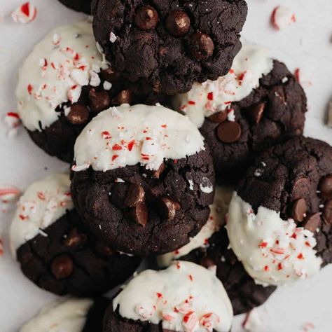 The Best Peppermint Bark Cookies - Alpine Ella Oatmeal Craisin Cookies, Peppermint Bark Cookies, Chocolate Gingerbread Cookies, Peppermint Bark Cookie, Soft Chocolate Cookie, Butterscotch Cookies, Chocolate Peppermint Cookies, Candy Cane Cookies, Double Chocolate Chip Cookies