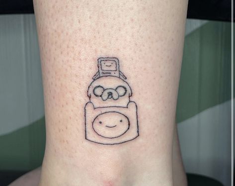 Simple Bmo Tattoo, Bmo Tattoo Stencil, Small Bmo Tattoo, Adventure Time Minimalist Tattoo, Bmo Tattoo Design, Gunter Adventure Time Tattoo, Bemo Adventure Time Tattoo, Finn And Jake Tattoos, Beemo Adventure Time Tattoo