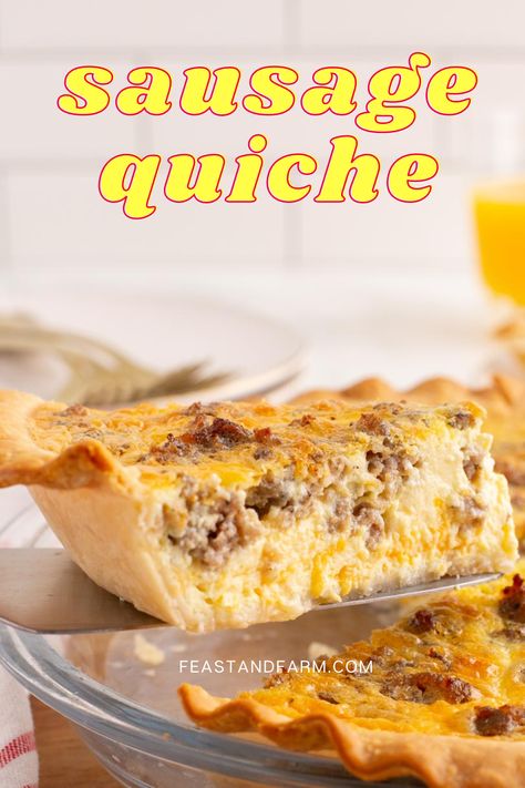 Sausage quiche makes breakfast really filling and hearty. Or if you love it for dinner, the blend of creamy eggs, sausage and tangy cheddar delivers big. Serve it alongside hashbrowns or a green salad and you’re ready to eat–and it makes great breakfast meal prep too! Sausage And Bacon Quiche, Sausage Quiche Recipes Easy, Sausage Egg Quiche, Sausage Cheese Quiche, Italian Sausage Quiche, Easy Sausage Quiche, Breakfast Quiche Sausage, Sausage Quiche Recipes, Make Ahead Breakfasts