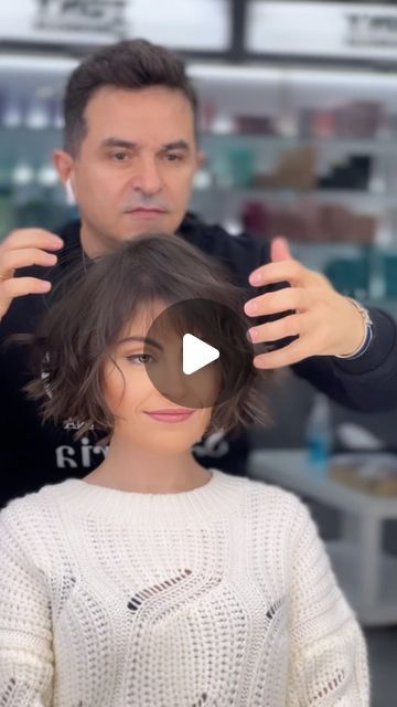 4,026 likes, 73 comments - tonyelmendelek on February 5, 2022: "She has all the confidence to cut it short Complete New Transition ✨❤️ Blowdry by @charles.beaino.9 @rosaliematta hairstyles #haircuts #60slook #bobhaircut #reels #phoshoot #paris #italy #fashion #shornladies #lebanon🇱🇧 #saudiarabia #dubai #egypt #kuwait #oman #jordan #instagram #balayage #modernsalon #reels #shorthair #hairography #gorgeous #fromlongtoshort #relookinghaircut #tonyelmendelek #instagram #makeover #tonyelmendelek Hairstyles For Growing Out A Pixie, Sassy Bob Haircut, Curly French Bob, Pelo Bob Ondulado, Sassy Hair Older Women, Short French Bob, Short Wavy Curly Hair, Voluminous Bob, Curly Short Bob