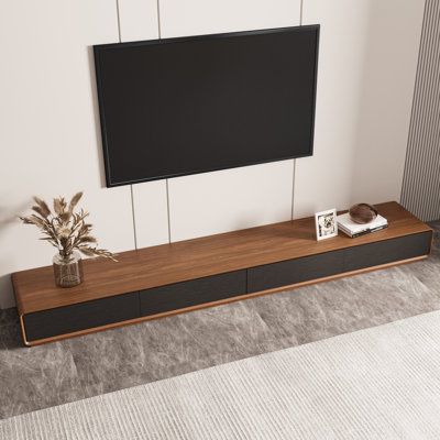 PULOSK TM673322313968PL&Size Upholstered Sectional | Wayfair 85 Inch Tv Stand, Minimalist Tv Console, Low Tv Console, Media Console Living Room, Minimal Tv Stand, Black Media Console, Modern Media Unit, Low Tv Stand, Wood Media Console