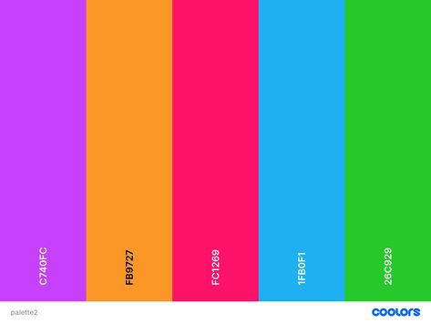 Color palette for website design and branding. Psychedelic inspiration, bright and approachable. Trippy Color Palette, Color Palette For Website, Art 2024, Color Pallete, Color Rush, Illustration Ideas, Website Banner, Ap Art, Color Combo