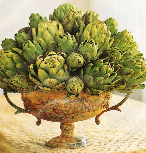 Needlepoint Flowers, Artichoke Flower, Good Housekeeping Magazine, Modern Flower Arrangements, Modern Flower, Good Housekeeping, Arte Floral, Dining Table Decor, Art On Canvas